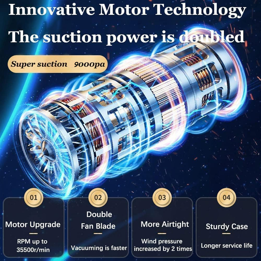 Powerful 4 IN1 Wireless Car Vacuum Cleaner Strong Suction Handheld Vacuum Home